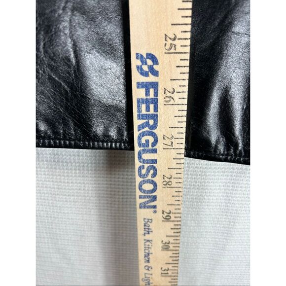 GAP Women’s Black Genuine Leather Blazer Jacket Medium – Classic 90s Y2K Style - Picture 8 of 16